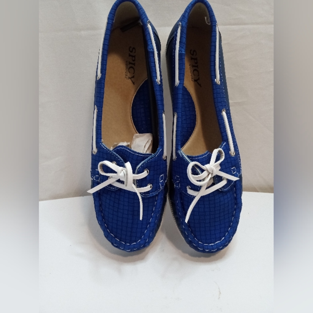 Spicy Footwear Blue and White Loafers